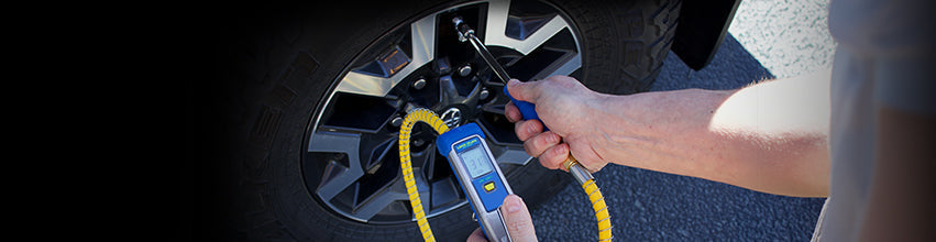 Digital Tyre Air Pressure Gauge with Dual Head Air Chuck Banner Image