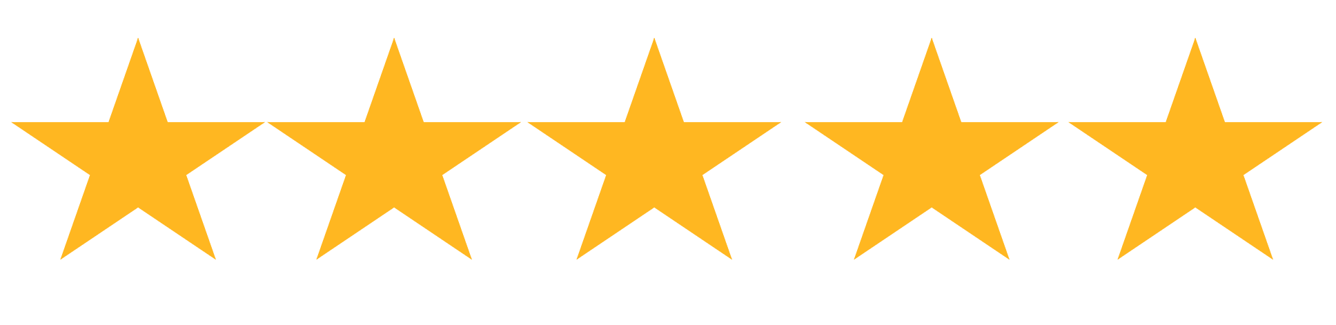 5 star rating image with golden stars