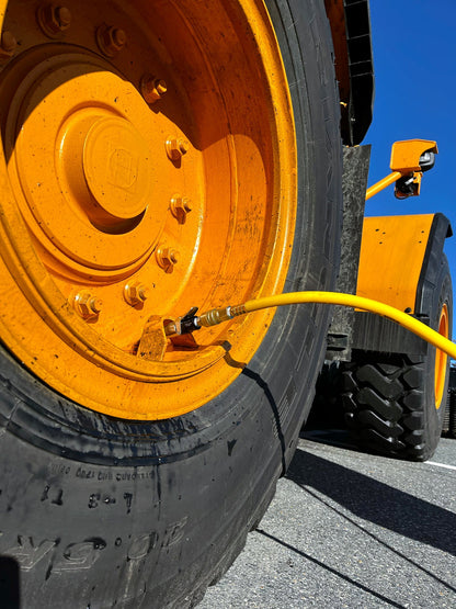 LockNFlate® New Zealand Air Chuck XL real image while inflating heavy duty vehicle tyre
