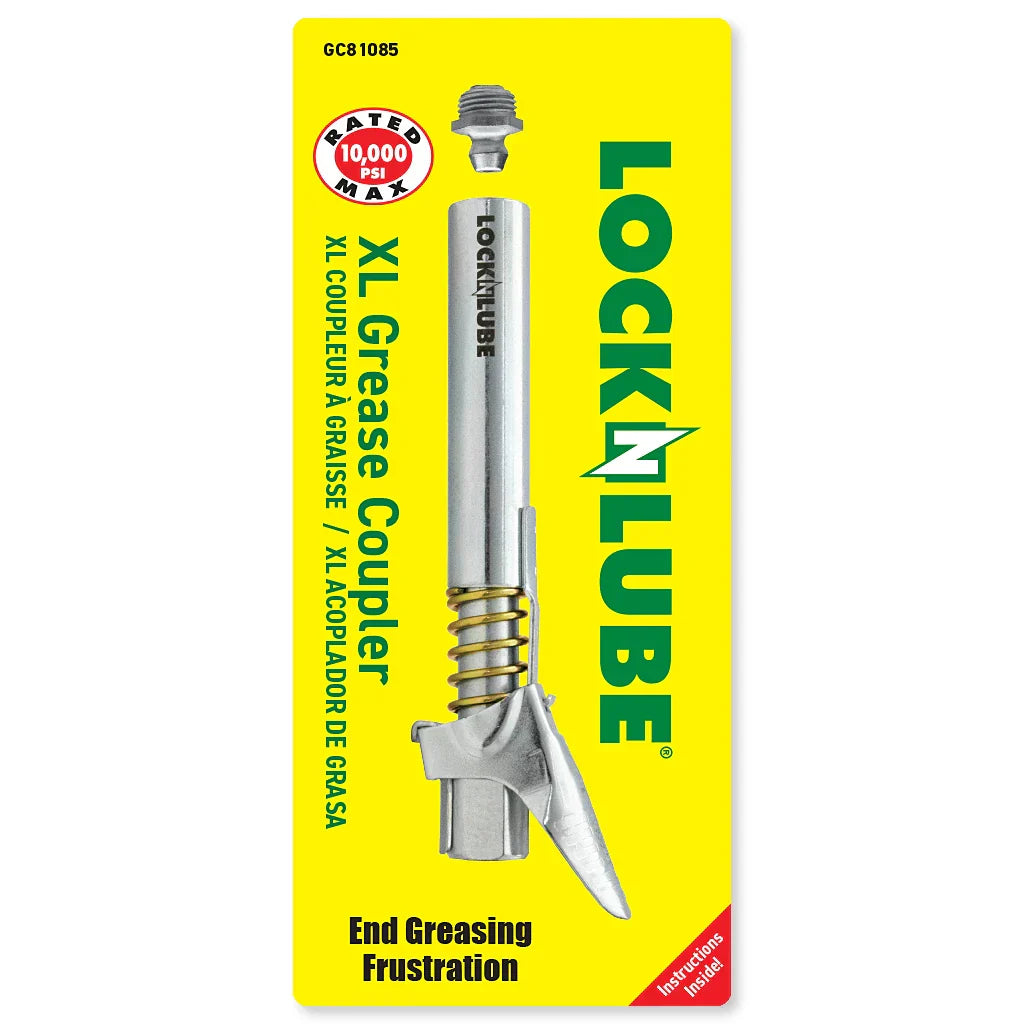 End your Greasing frustration with LockNLube New Zealand Grease Coupler XL rated 10000PSI Max
