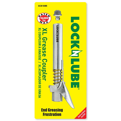 End your Greasing frustration with LockNLube New Zealand Grease Coupler XL rated 10000PSI Max