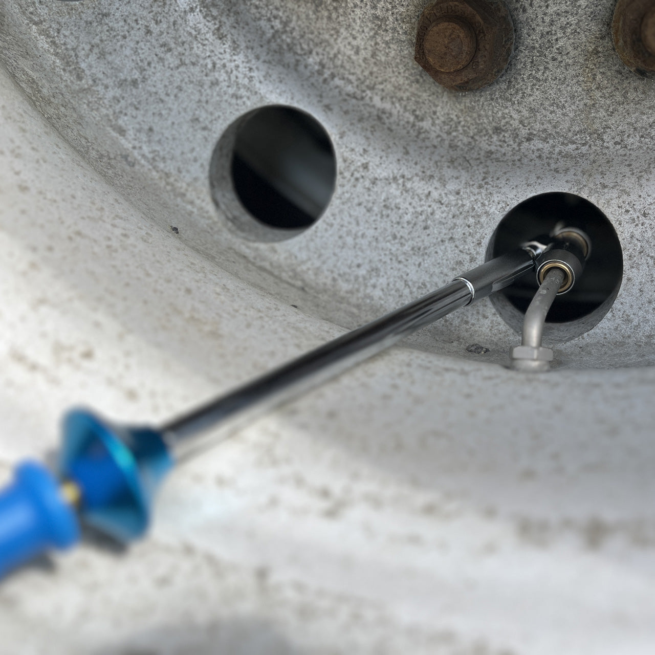 LockNFlate® New Zealand Angled Locking Dual Wheel Air Chuck real inside tyre zoomed image