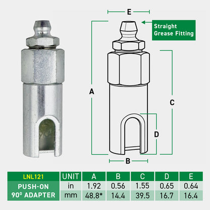 LockNLube Push-On 90° Grease Coupler