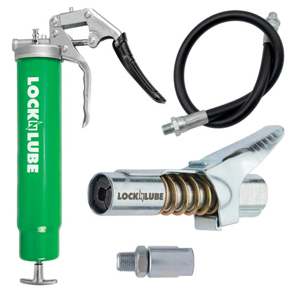 LockNLube® New Zealand Grease Guns Kit image with coupler, adapter and accessory