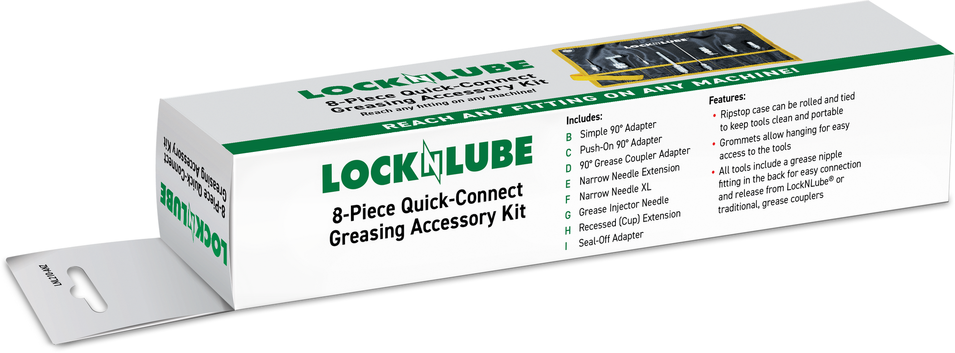 LockNLube® New Zealand 8-Piece Quick-Connect Accessory Kit outer box image