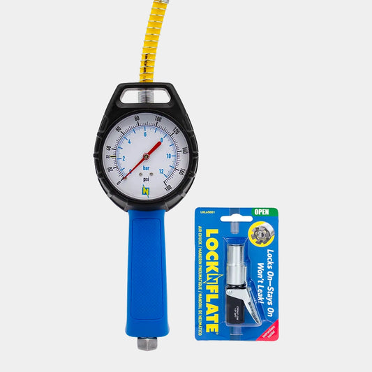 LockNFlate PRO Analogue Tyre Inflator Gauge with LockNFlate® Locking Air Chuck