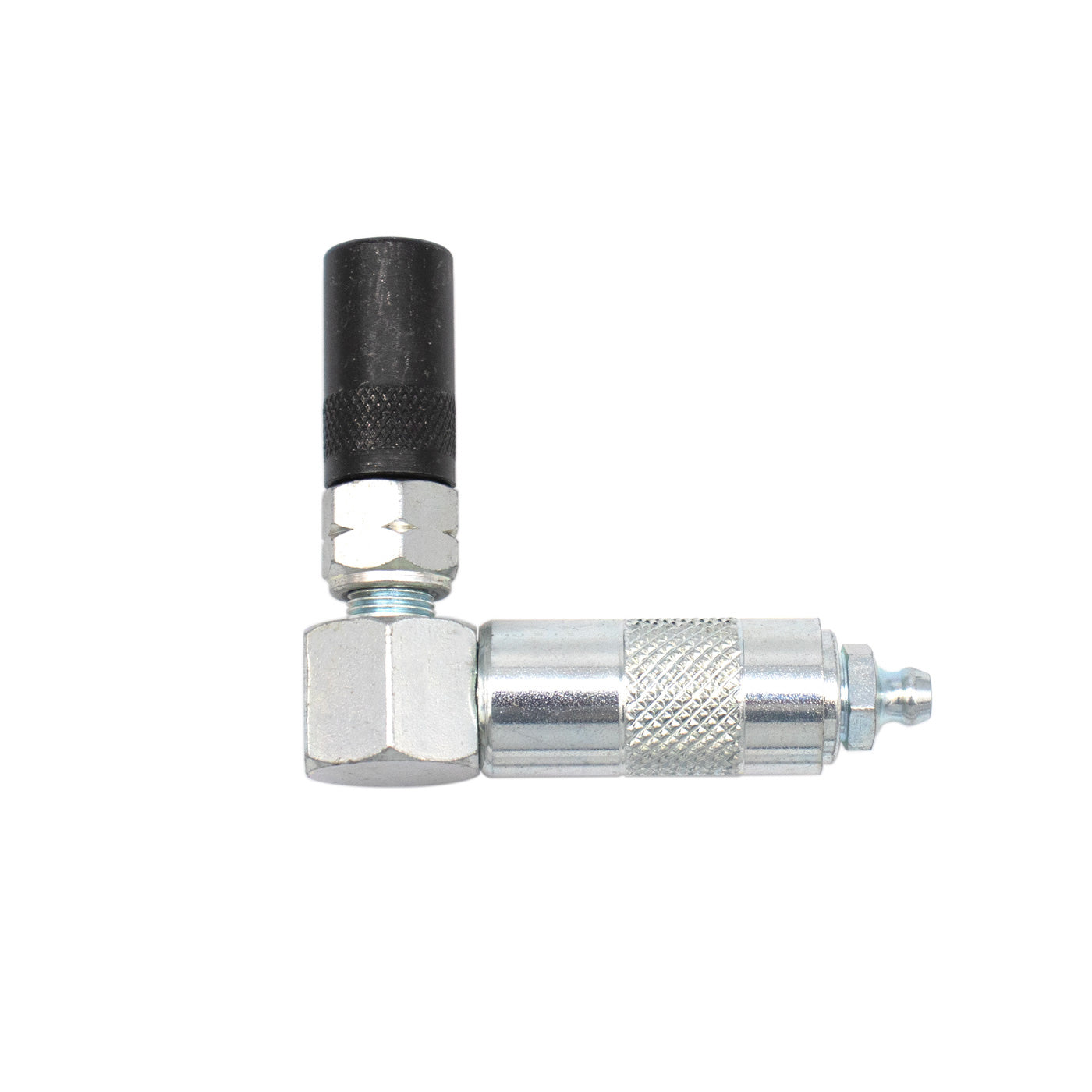 LockNLube Pro Push-On Right Angle Grease Coupler, Quick Connect, 1000 PSI