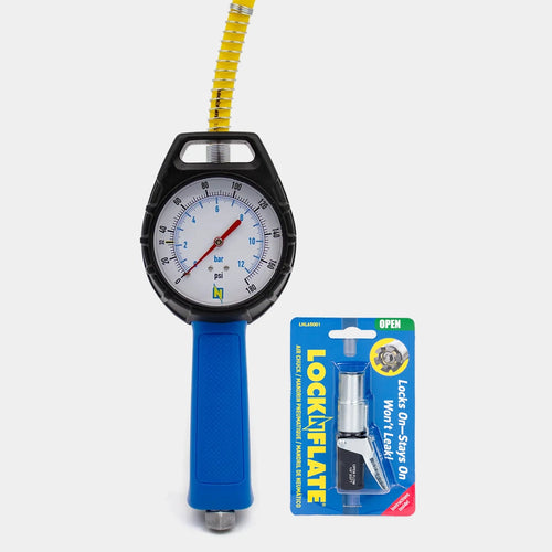 LockNFlate PRO Analogue Tyre Inflator Gauge with LockNFlate® Locking Air Chuck