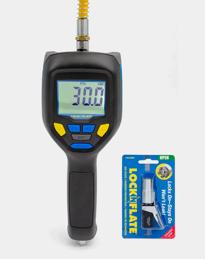LockNFlate PRO Pre-Set Digital Tyre Inflator Gauge with LockNFlate® Locking Air Chuck product image 