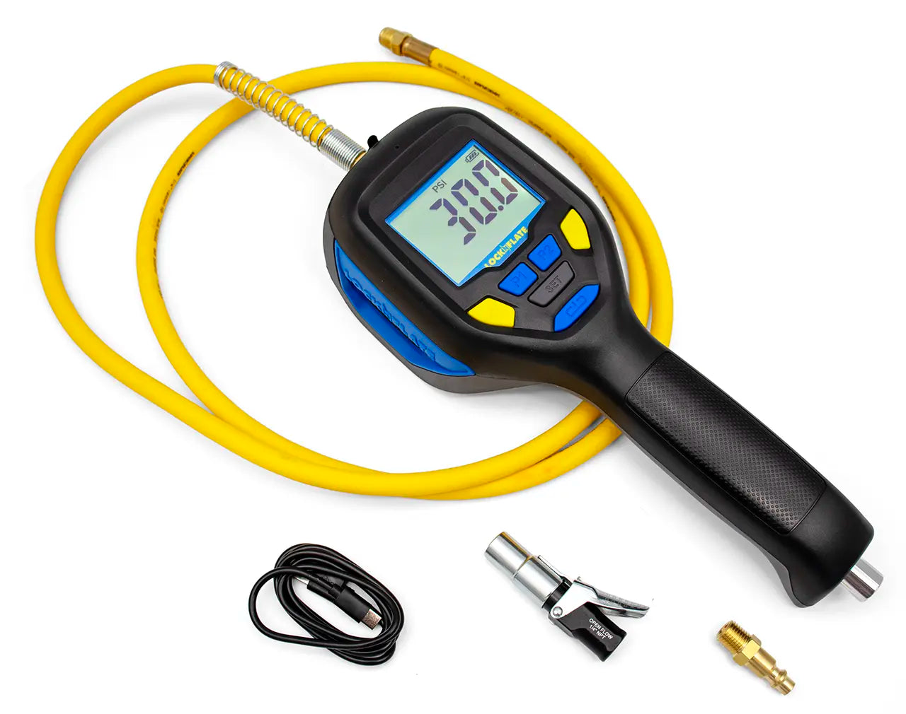LockNFlate PRO Pre-Set Digital Tyre Inflator Gauge with LockNFlate® Locking Air Chuck Product images