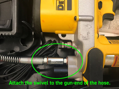 Image representing attach the swivel to the gun-end of the hose.